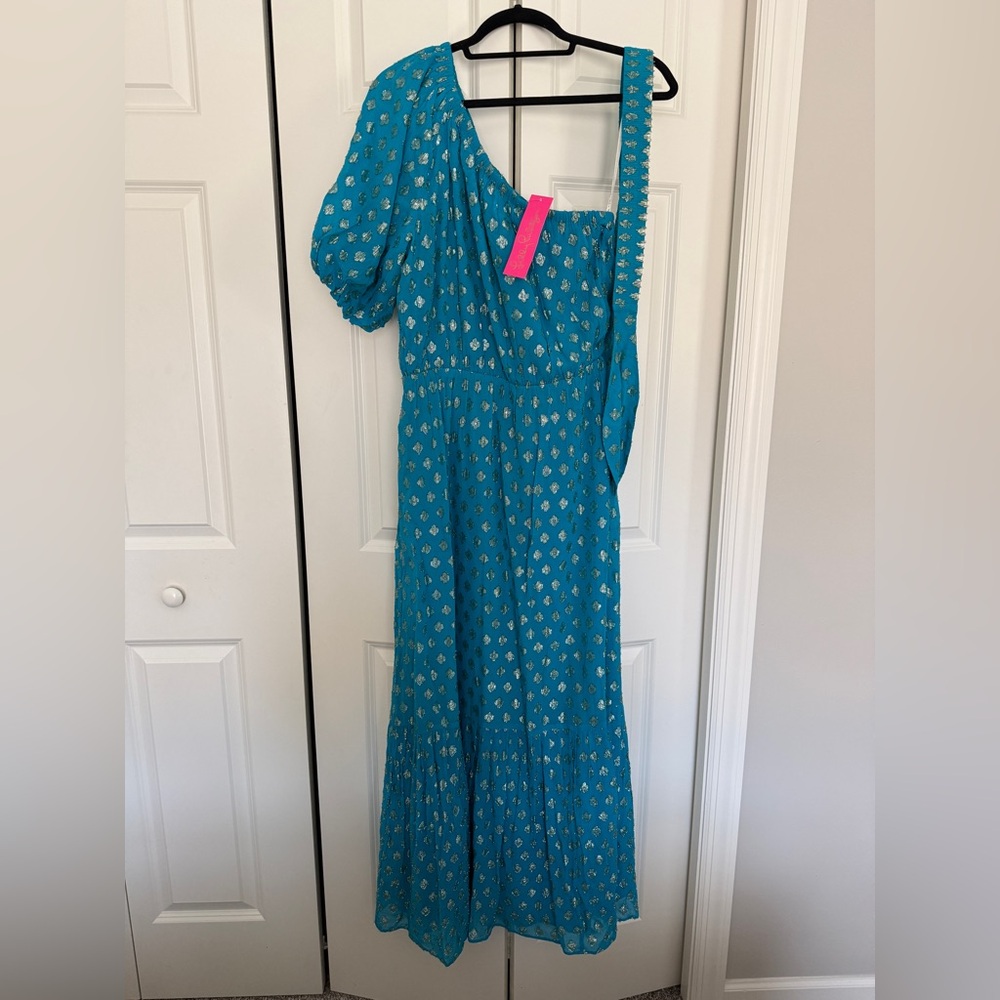 Lilly Pulitzer Zalalynn One Shoulder Maxi Dress - Blue Rhapsody